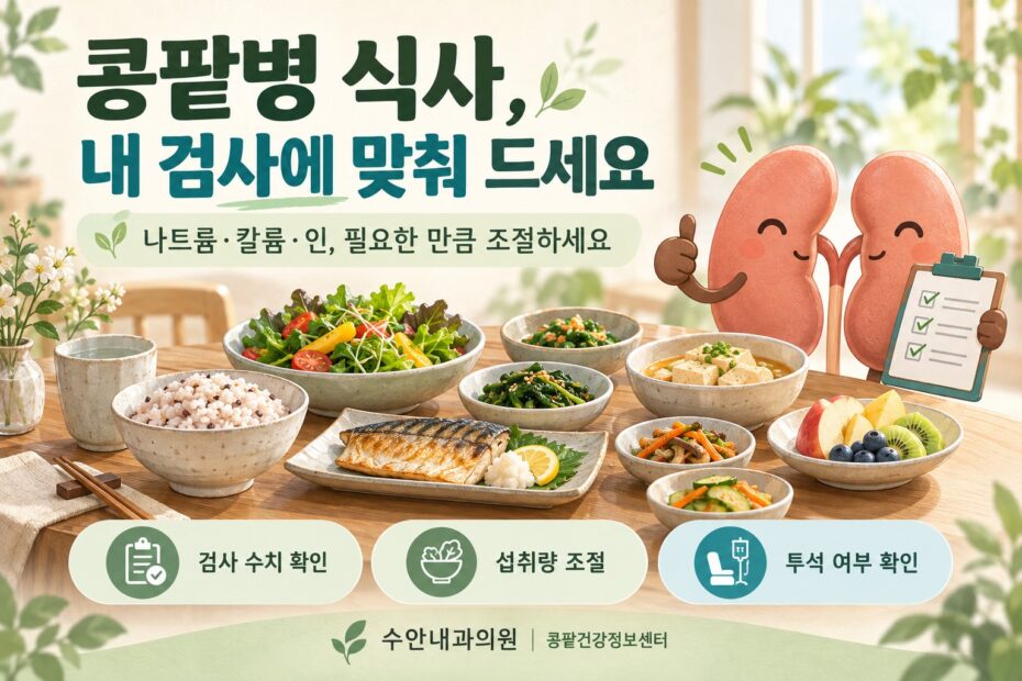 만성콩팥병 환자가 나트륨·칼륨·인 검사 결과에 맞춰 식품을 선택하는 방법